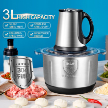 3L Automatic Mincing Machine Stainless Steel vegetable Fruit Electric Chopper Meat Grinder For Household kitchen